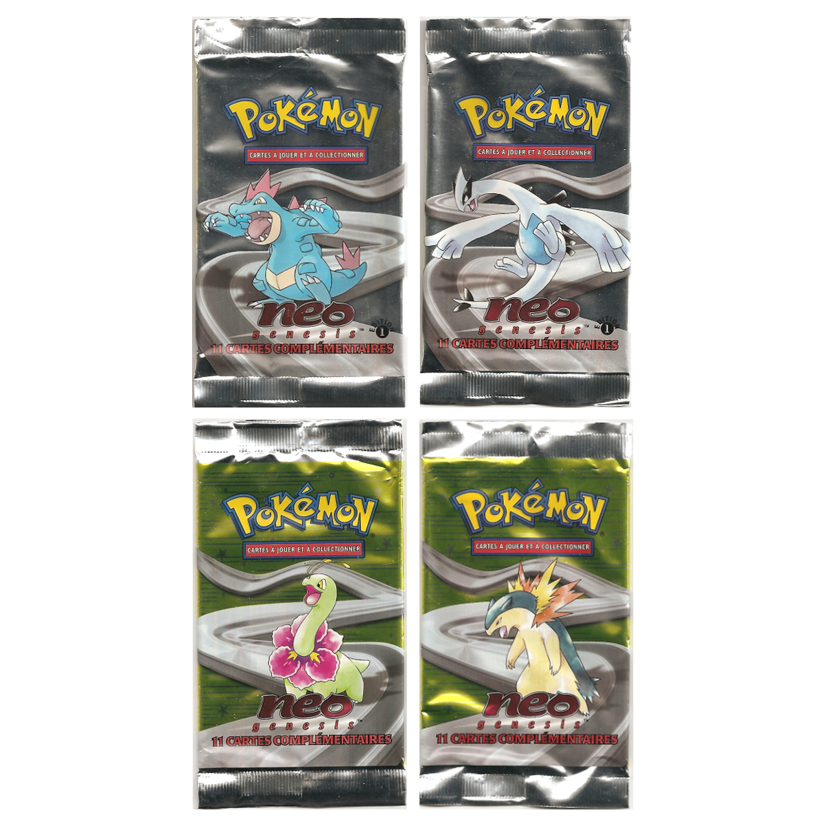 Artset Pokémon Neo Genesis : les 4 boosters scellés du set