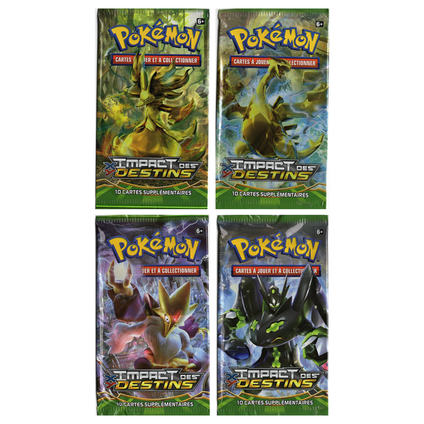 Artset Pokémon Impact des Destins : les 4 boosters scellés du set