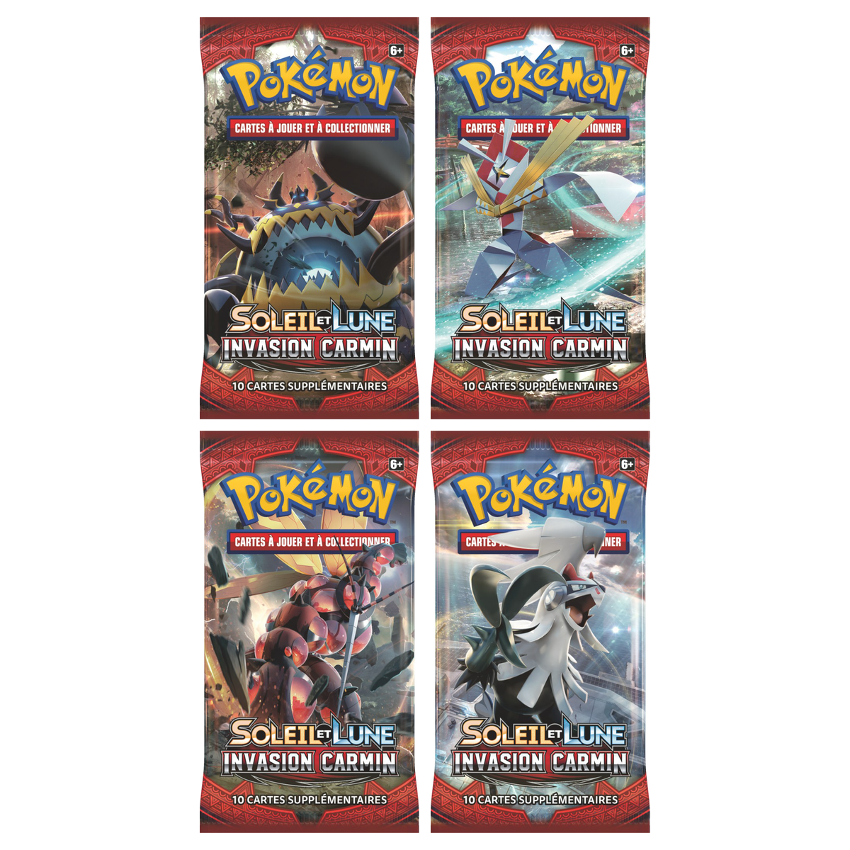 Artset Pokémon Invasion Carmin : les 4 boosters scellés du set