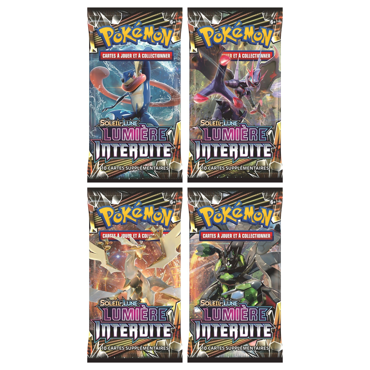 Artset Pokémon Lumière Interdite : les 4 boosters scellés du set