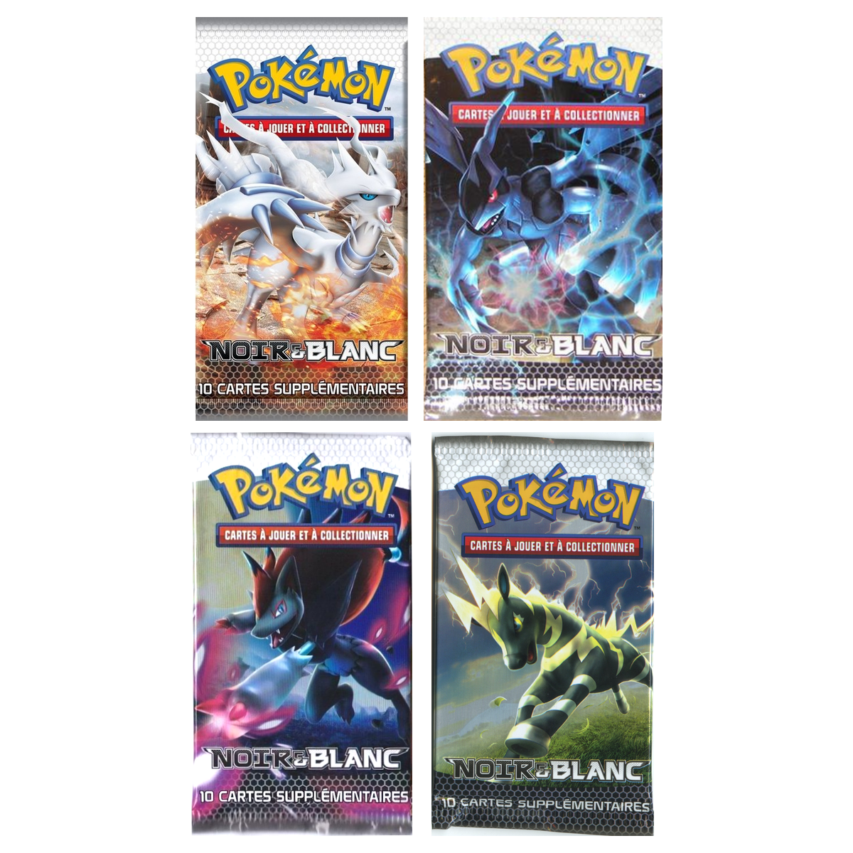 Artset Pokémon Noir & Blanc : les 4 boosters scellés du set