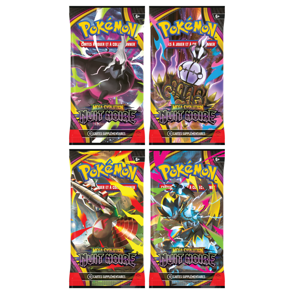 Artset Pokémon Nuit Noire : les 4 boosters scellés du set