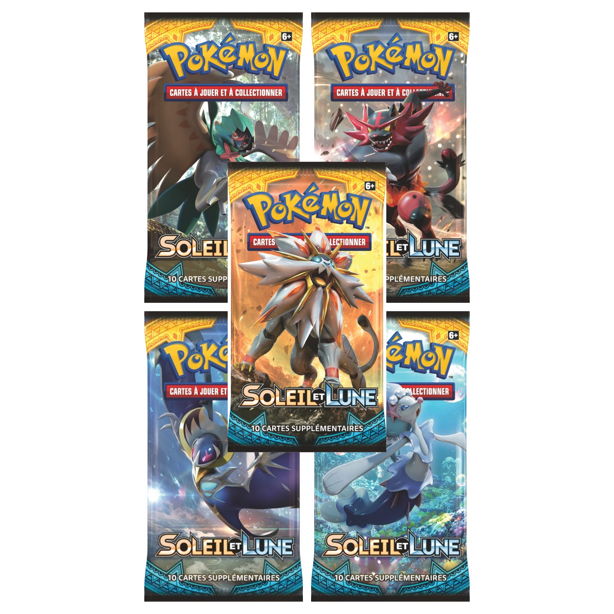 Artset Pokémon Soleil et Lune : les 5 boosters scellés du set