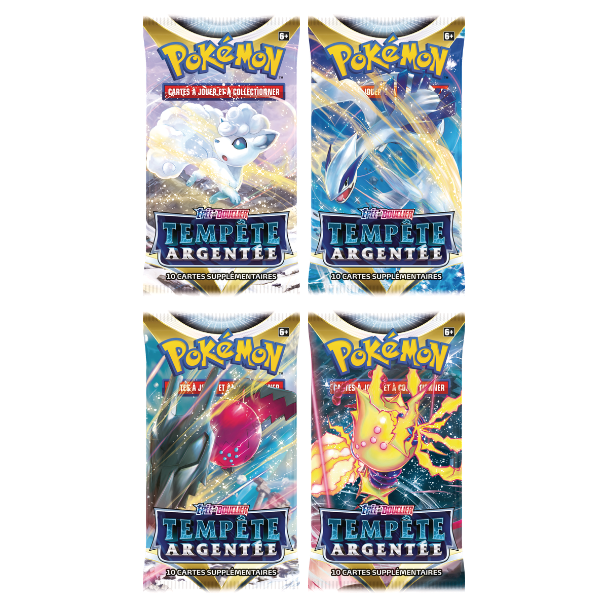 Artset Pokémon Tempête Argentée : les 4 boosters scellés du set