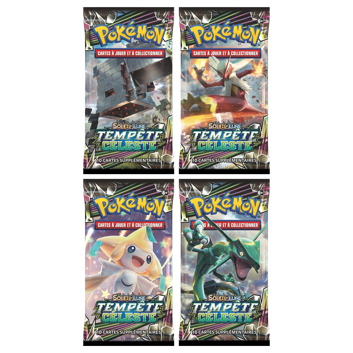 Artset Pokémon Tempête Céleste : les 4 boosters scellés du set