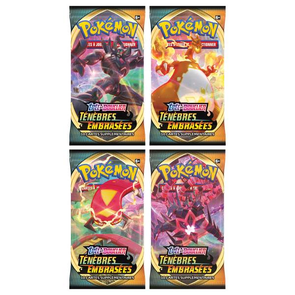 Artset Pokémon Ténèbres Embrasées : les 4 boosters scellés du set