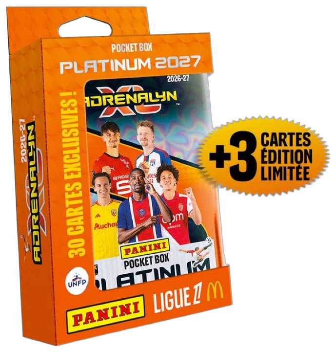 Boîte métal Pocket Platinum Adrenalyn XL Ligue 1 McDonald's 2026-27