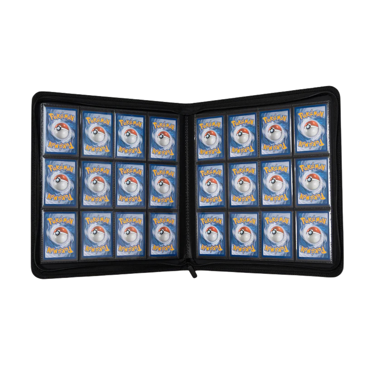 Classeur zip 480 cartes TCG-Collection ouvert avec emplacements 4x3