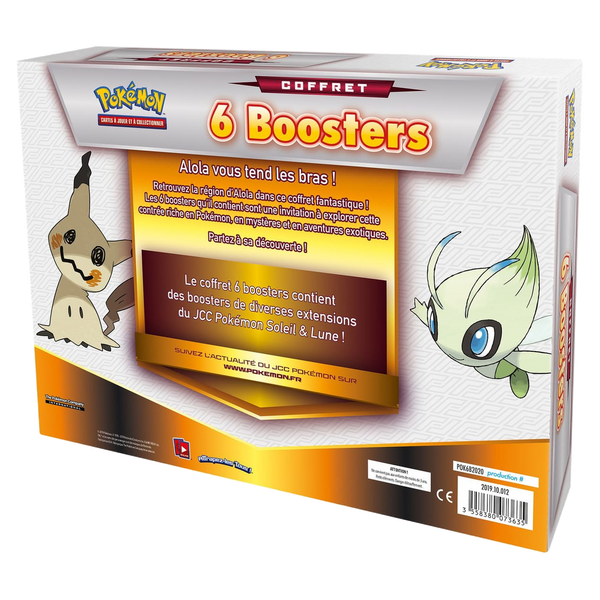 Coffret 6 Boosters 2020 Pokémon, dos de la boîte