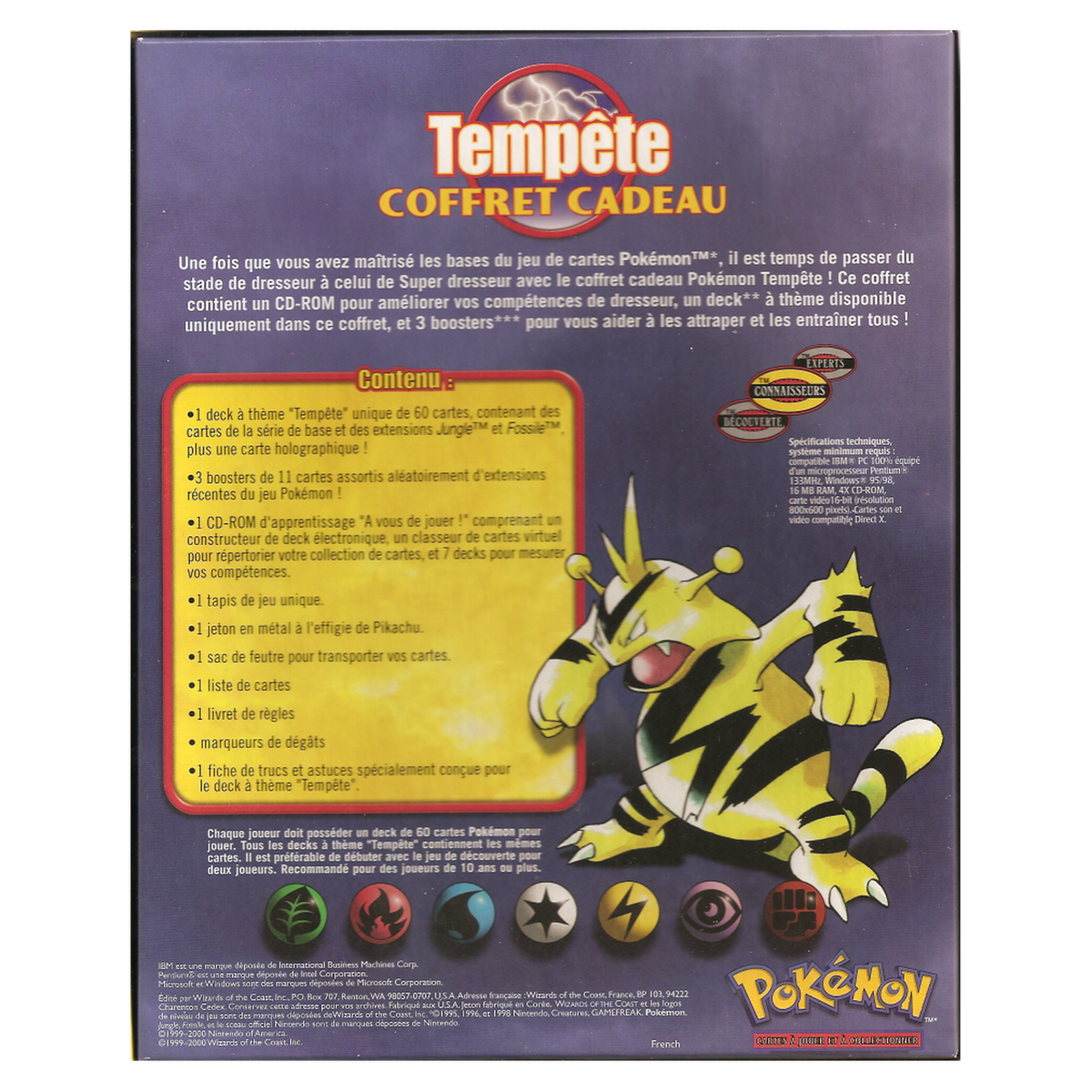 Dos du coffret cadeau Tempête : contenu détaillé