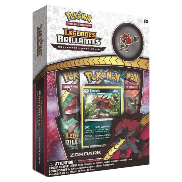 Collection avec pin's Légendes Brillantes Zoroark Pokémon, version française