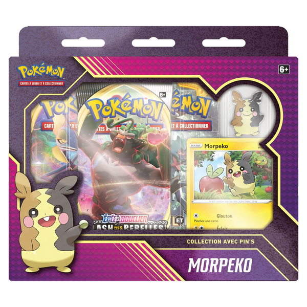 Collection avec pin's Morpeko Pokémon, exclusivité Auchan, version française