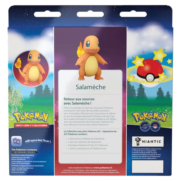 Dos de la Collection avec pin's Pokémon GO Salamèche
