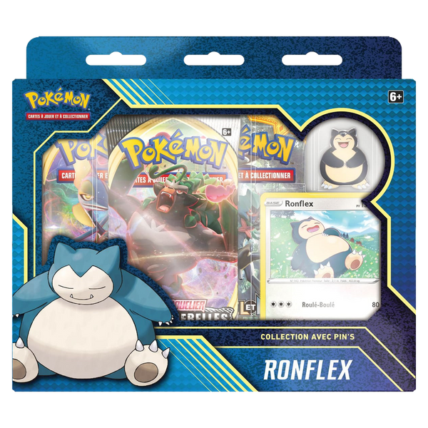 Collection avec pin's Ronflex Pokémon, exclusivité Auchan, version française