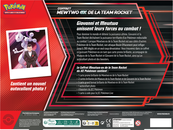 Coffret - Mewtwo-ex de la Team Rocket — Verso