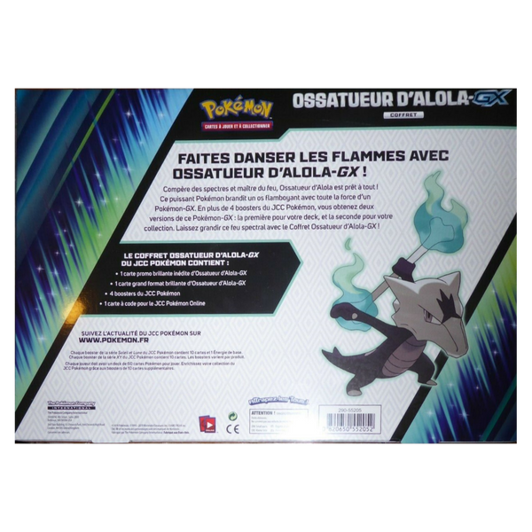 Dos du Coffret Ossatueur d'Alola-GX Pokémon, contenu détaillé