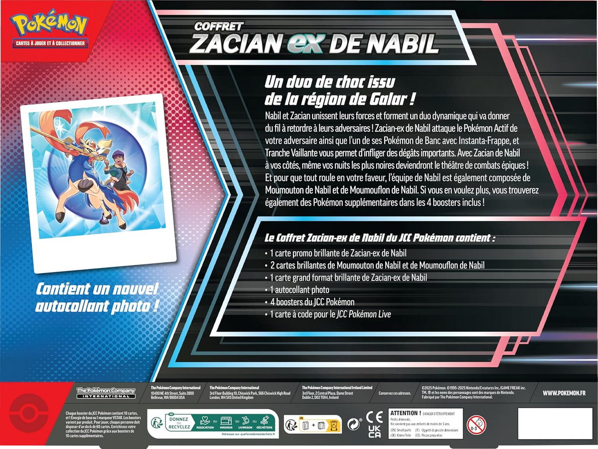 Coffret - Zacian-ex de Nabil — Verso