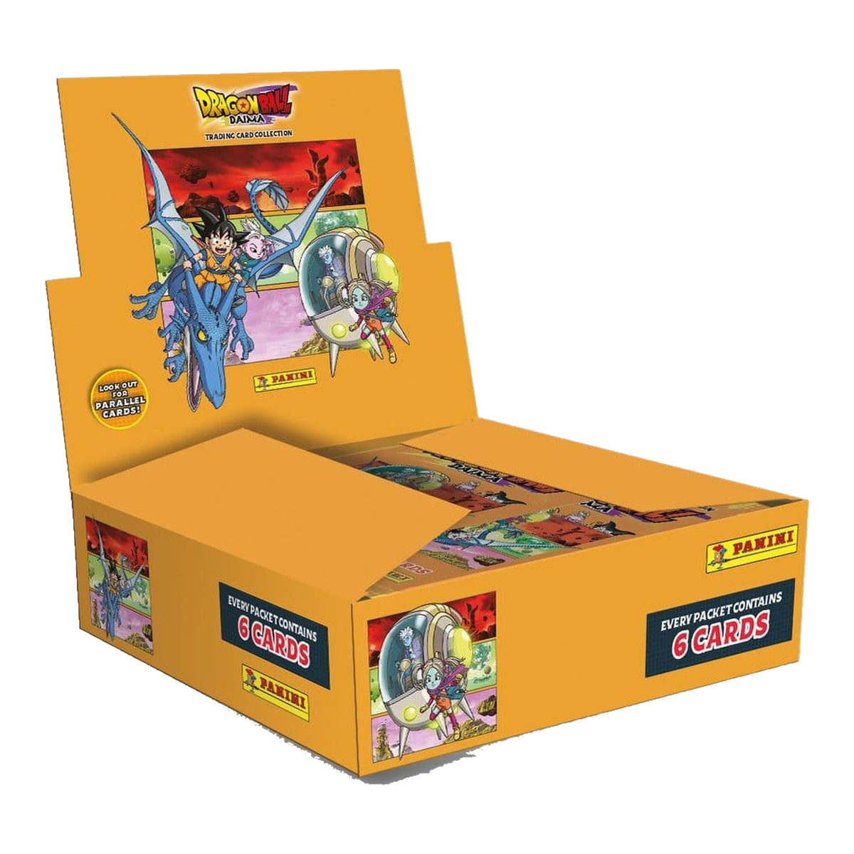 Boîte de 24 boosters Panini Dragon Ball Daima, 6 cartes par booster