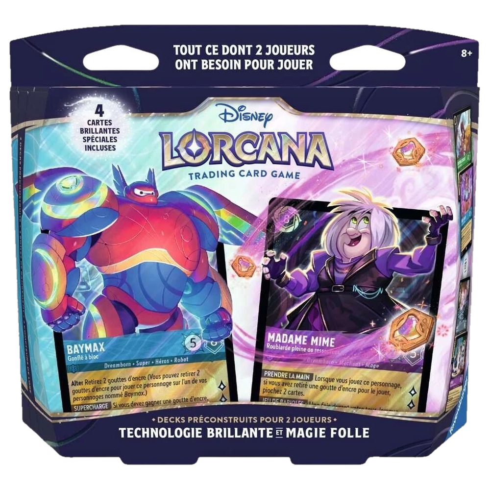 Coffret de démarrage 2 joueurs Disney Lorcana Chapitre 14 Hyperia City Baymax Madame Mime français