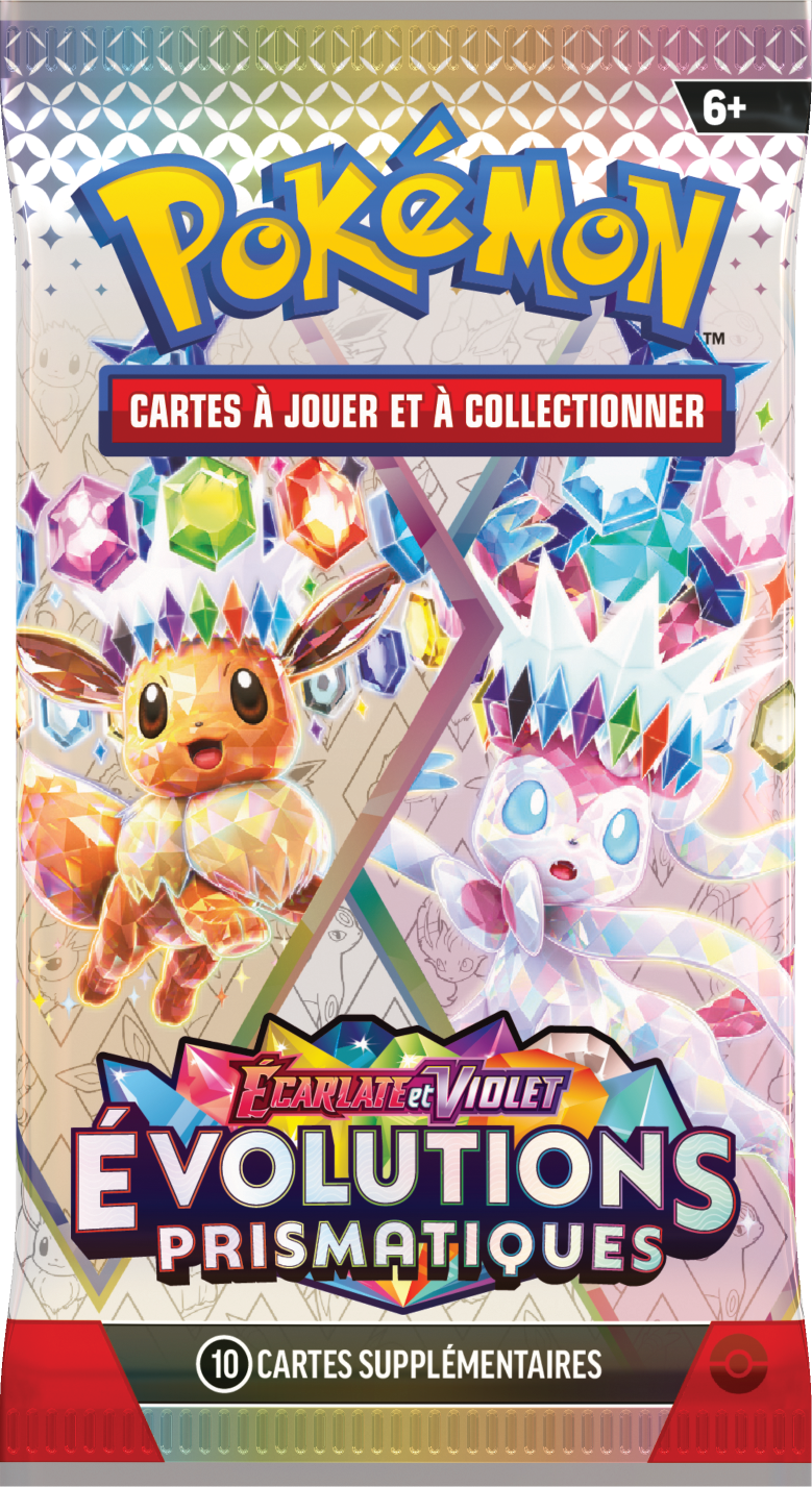 Booster Pokémon Évolutions Prismatiques illustration Evoli Et Nymphali, scellé français