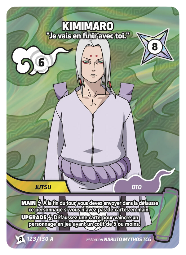 123/130 A - Kimimaro - Je vais en finir avec toi. — Carte Naruto Mythos Konoha Shidō - 1er Chapitre Ed.1 123/130