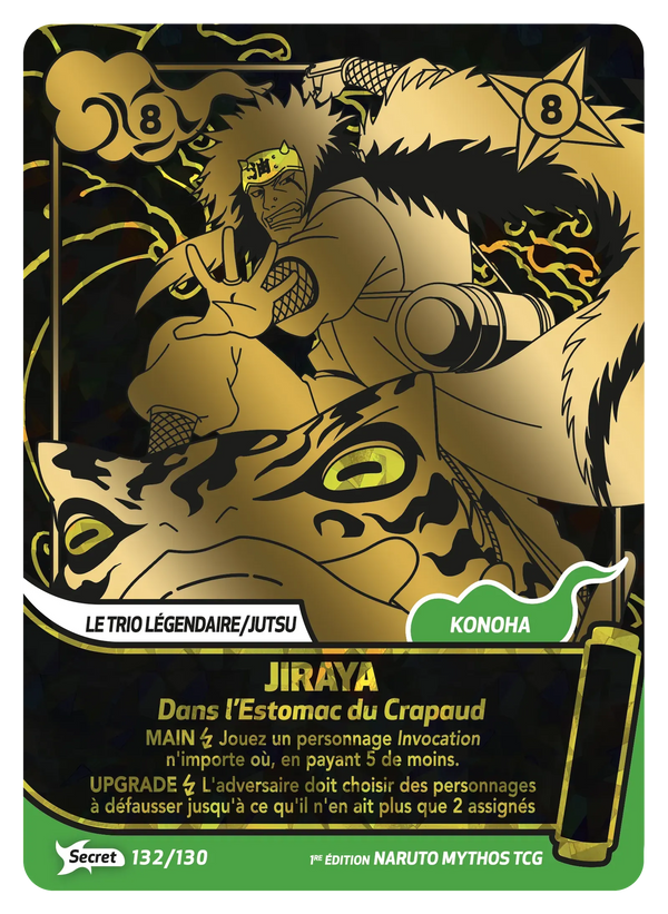132/130 - Jiraya - Dans l’Estomac du Crapaud — Carte Naruto Mythos Konoha Shidō - 1er Chapitre Ed.1 132/130