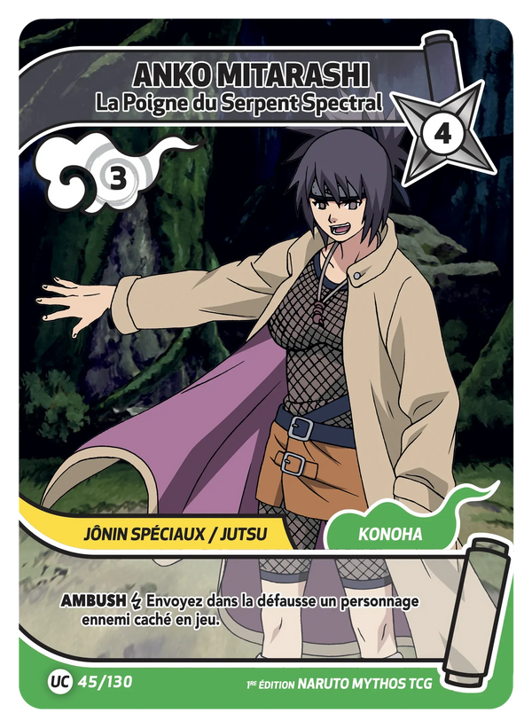 Anko Mitarashi — La Poigne du Serpent Spectral (Naruto Mythos 045/130)