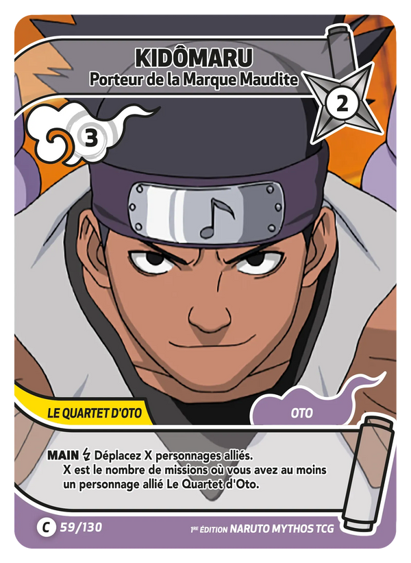 059/130 - Kidômaru - Porteur de la Marque Maudite — Carte Naruto Mythos Konoha Shidō - 1er Chapitre Ed.1 059/130