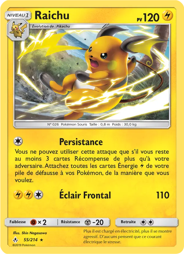 055/214 - Raichu — Carte Pokémon Alliance Infaillible 55/214