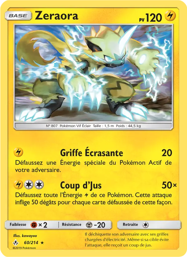 060/214 - Zeraora — Carte Pokémon Alliance Infaillible 60/214