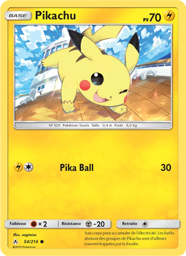 054/214 - Pikachu — Carte Pokémon Alliance Infaillible 54/214