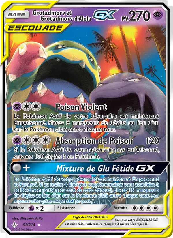 061/214 - Grotadmorv et Grotadmorv d’Alola GX — Carte Pokémon Alliance Infaillible 61/214