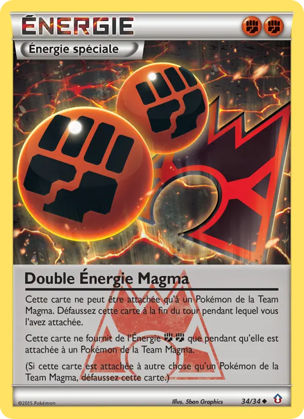 034/034 - Double Énergie Magma — Carte Pokémon Double Danger 34/34