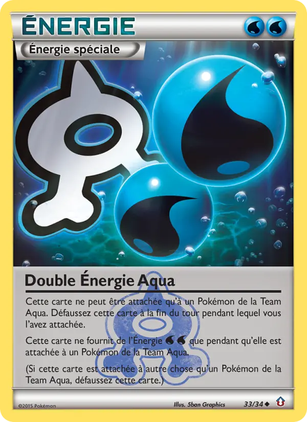 033/034 - Double Énergie Aqua — Carte Pokémon Double Danger 33/34