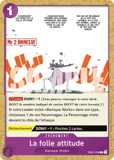 EB01-038 - La folle attitude — Carte One Piece Premium Booster — The Best Vol.2 038