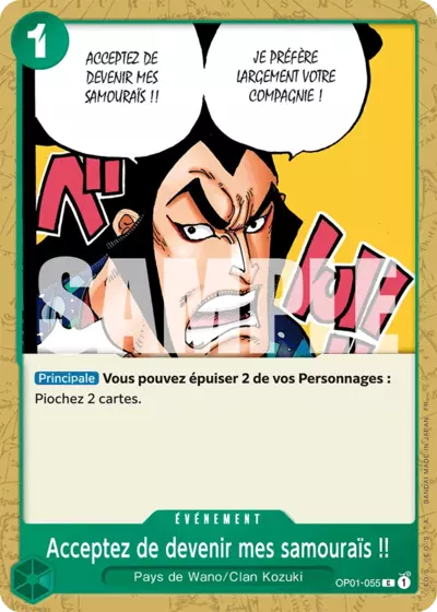 OP01-055 - Acceptez de devenir mes samouraïs !! — Carte One Piece Premium Booster — The Best Vol.2 055