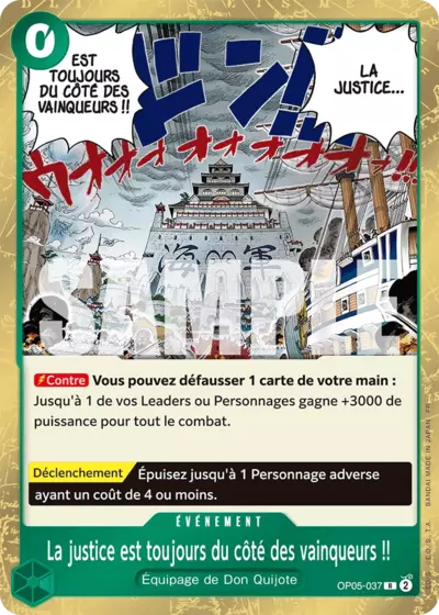 OP05-037 - La justice est toujours du côté des vainqueurs !! — Carte One Piece Premium Booster — The Best Vol.2 037