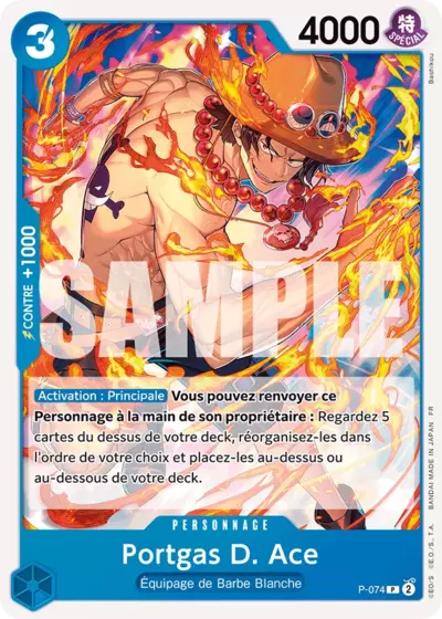 P-074 - Portgas D. Ace — Carte One Piece Premium Booster — The Best Vol.2 074