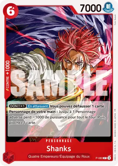 P-083 - Shanks — Carte One Piece Premium Booster — The Best Vol.2 083