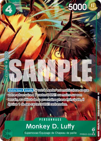PRB02-005 - Monkey D. Luffy V2 (PRB02 Parallèle) — Carte One Piece Premium Booster — The Best Vol.2 005