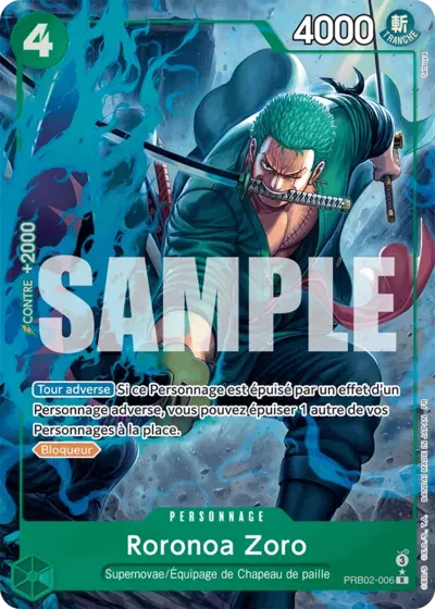 PRB02-006 - Roronoa Zoro V2 (PRB02 Parallèle) — Carte One Piece Premium Booster — The Best Vol.2 006