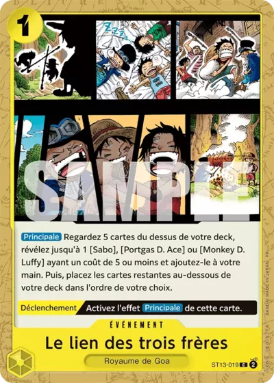 ST13-019 - Le lien des trois frères — Carte One Piece Premium Booster — The Best Vol.2 019