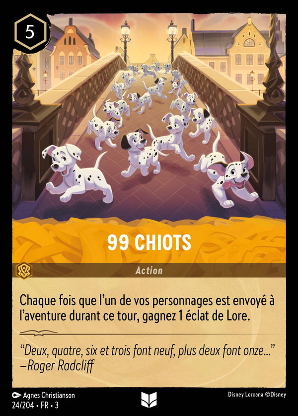 024/204 - 99 chiots — Carte Disney Lorcana Les Terres d'Encres 24/204