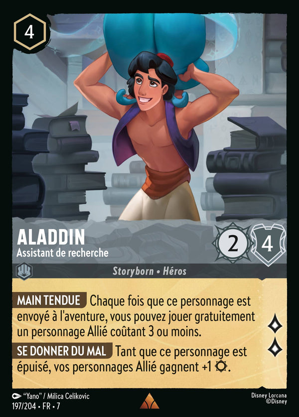 197/204 - Aladdin - Assistant de recherche — Carte Disney Lorcana L'île d'Archazia 197/204