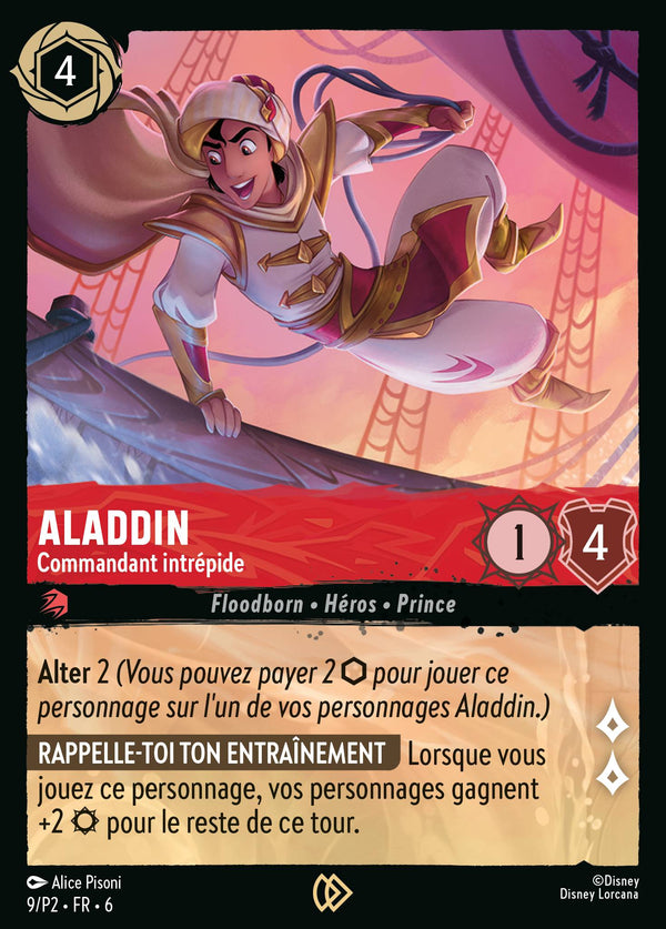 Aladdin - Commandant intrépide — Carte Disney Lorcana 9 La Mer Azurite