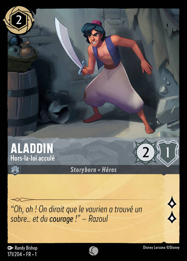 171/204 - Aladdin - Hors-la-loi acculé — Carte Disney Lorcana Premier Chapitre 171/204