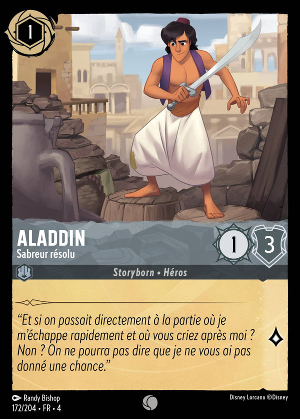 172/204 - Aladdin - Sabreur résolu — Carte Disney Lorcana Le Retour d'Ursula 172/204