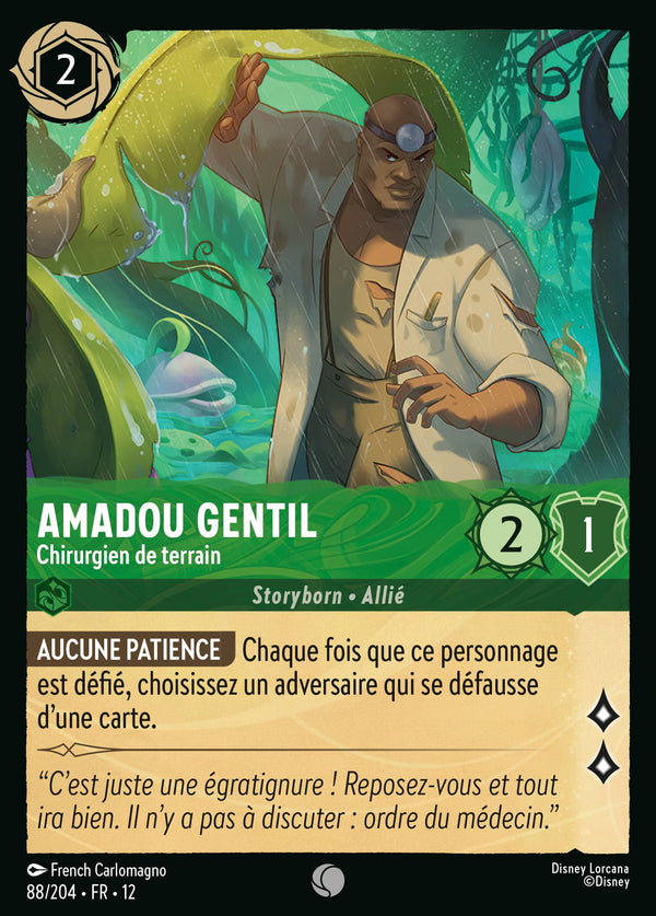 088/204 - Amadou Gentil - Chirurgien de terrain — Carte Disney Lorcana Contrées Inconnues 88/204