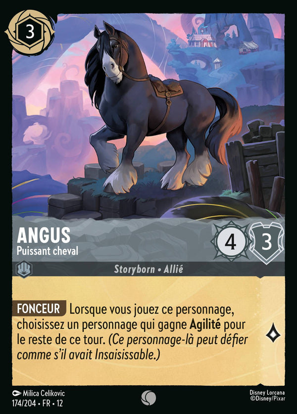 174/204 - Angus - Puissant cheval — Carte Disney Lorcana Contrées Inconnues 174/204