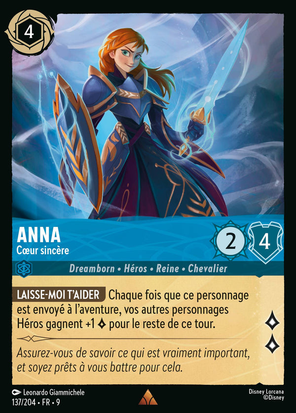 137/204 - Anna - Cœur sincère — Carte Disney Lorcana Fabuleux 137/204